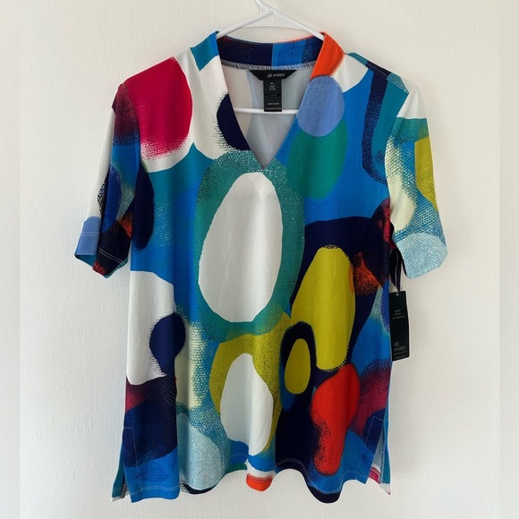 Women’s NWT Ali Miles Short sleeved Shirt Size Large - Picture 2 of 9